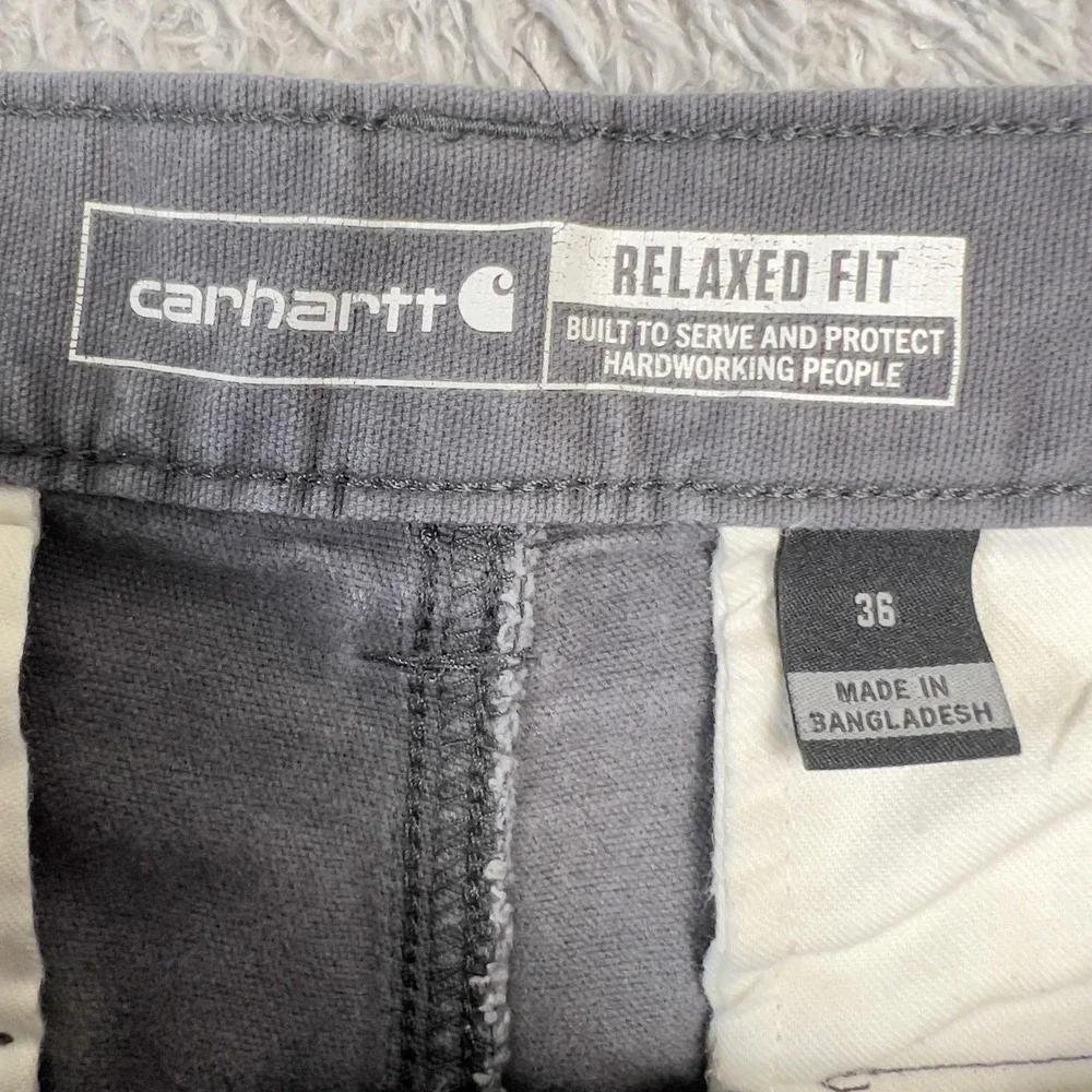 Carhartt Shorts Mens 36 Gray Rugged Flex Canvas Cargo Relaxed Work BS3542-M